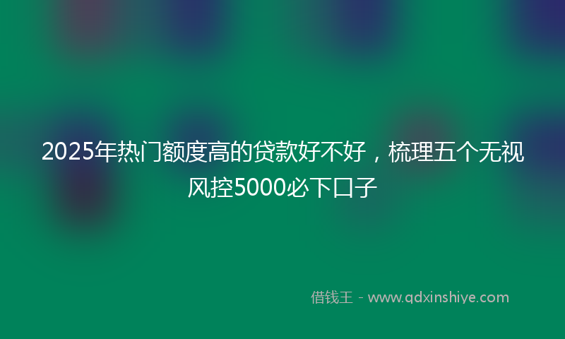 2025年热门额度高的贷款好不好，梳理五个无视风控5000必下口子