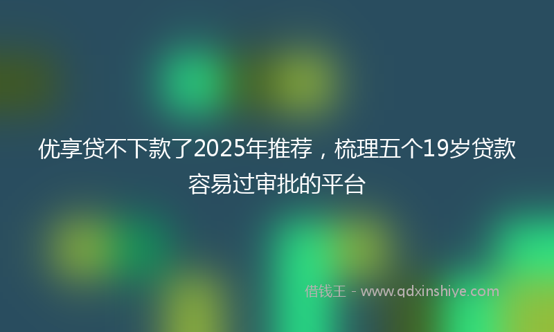 优享贷不下款了2025年推荐，梳理五个19岁贷款容易过审批的平台