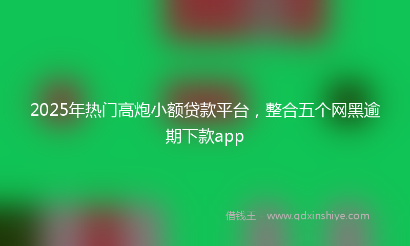 2025年热门高炮小额贷款平台，整合五个网黑逾期下款app