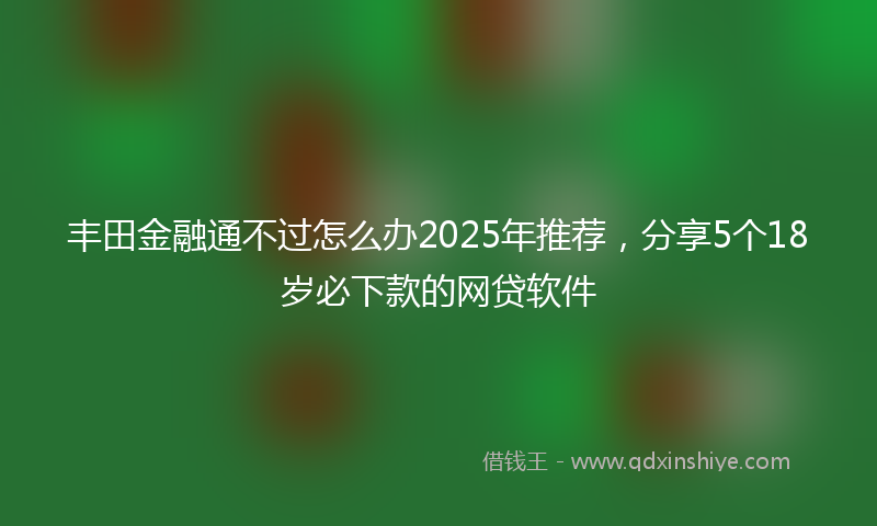 丰田金融通不过怎么办2025年推荐，分享5个18岁必下款的网贷软件