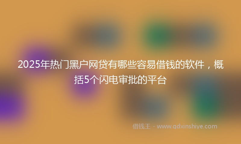 2025年热门黑户网贷有哪些容易借钱的软件，概括5个闪电审批的平台