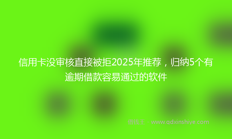 信用卡没审核直接被拒2025年推荐,归纳5个有逾期借款容易通过的软件