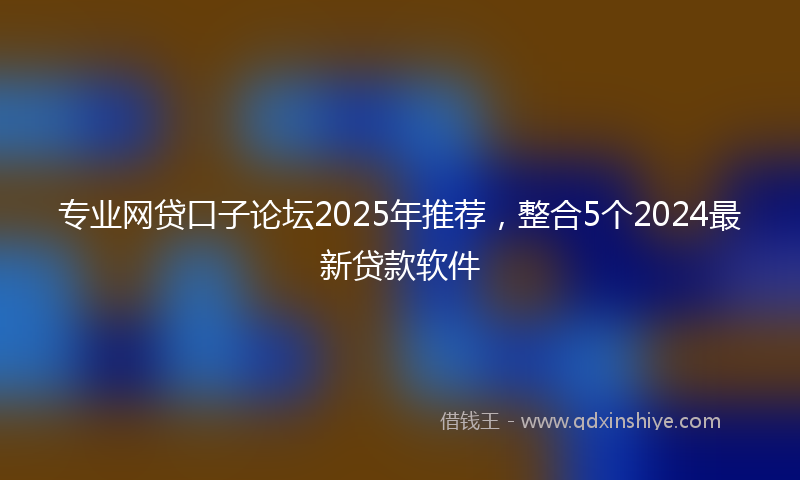 专业网贷口子论坛2025年推荐，整合5个2024最新贷款软件