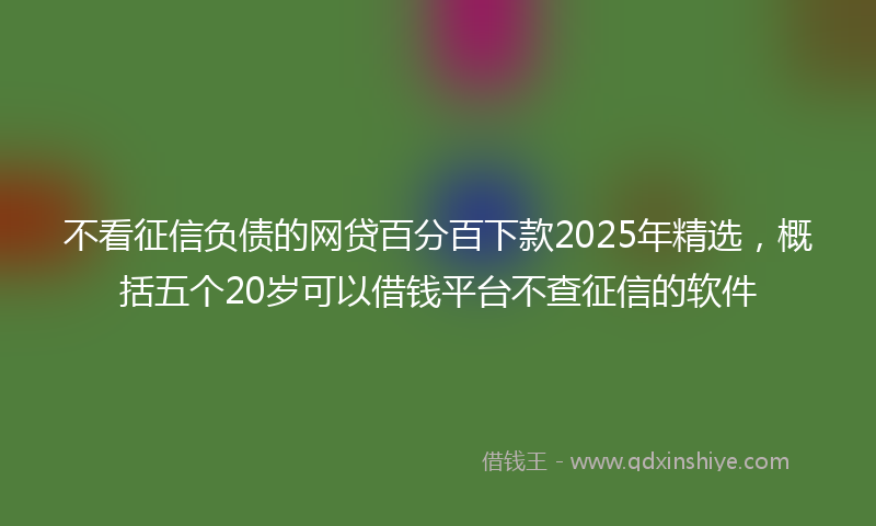 不看征信负债的网贷百分百下款2025年精选，概括五个20岁可以借钱平台不查征信的软件