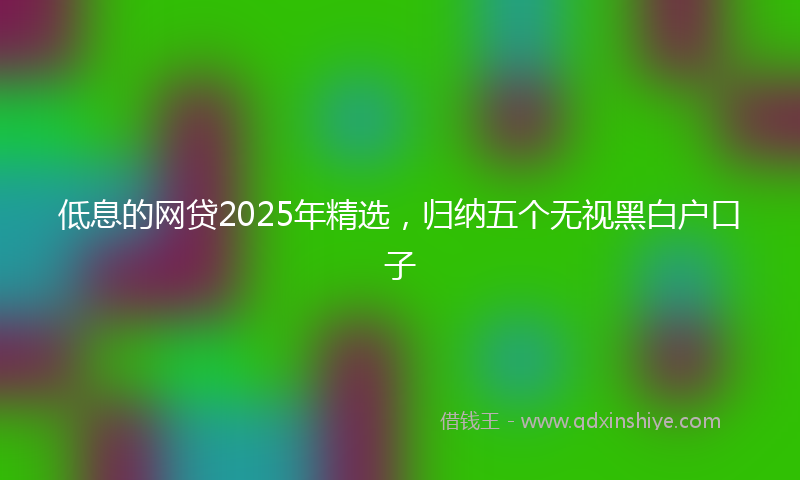 低息的网贷2025年精选，归纳五个无视黑白户口子