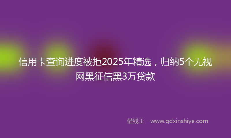 信用卡查询进度被拒2025年精选，归纳5个无视网黑征信黑3万贷款