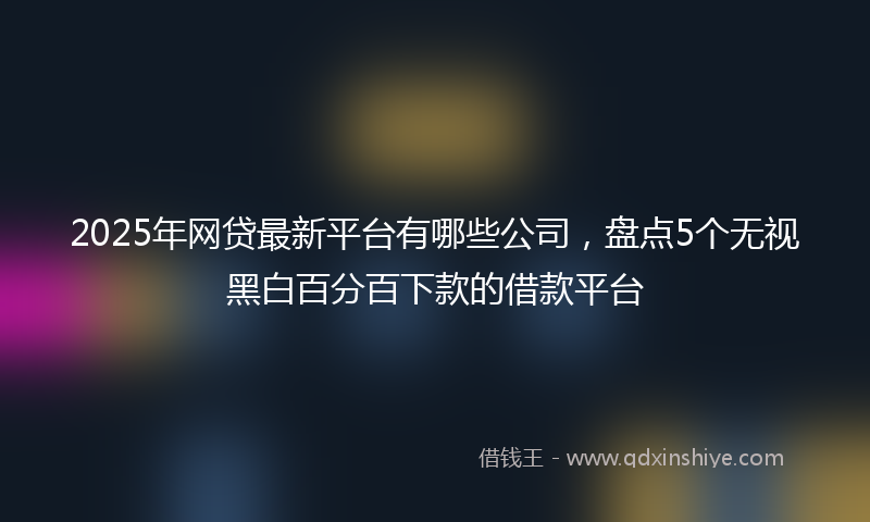 2025年网贷最新平台有哪些公司，盘点5个无视黑白百分百下款的借款平台