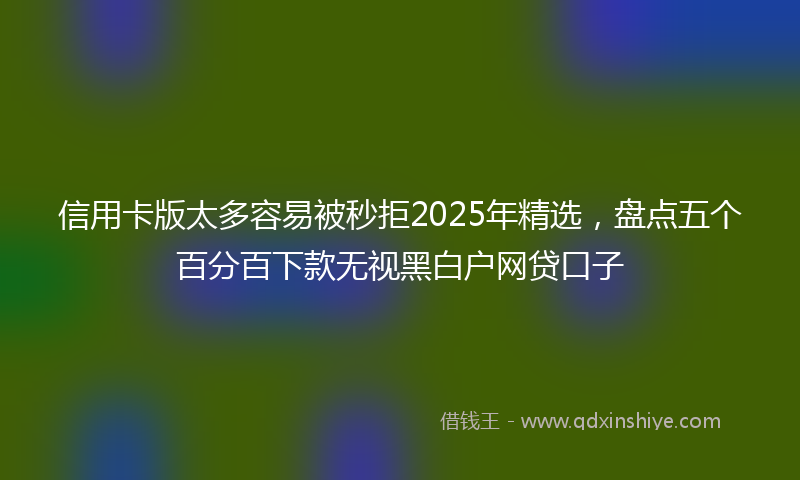 信用卡版太多容易被秒拒2025年精选，盘点五个百分百下款无视黑白户网贷口子