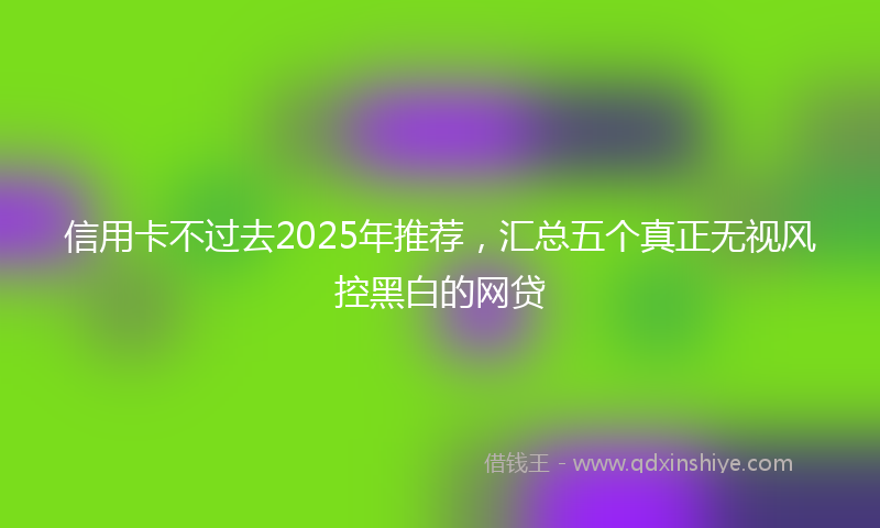 信用卡不过去2025年推荐，汇总五个真正无视风控黑白的网贷