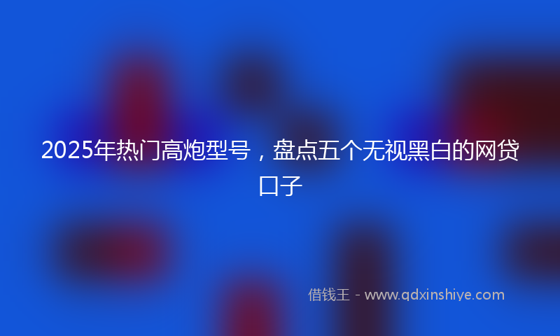 2025年热门高炮型号，盘点五个无视黑白的网贷口子