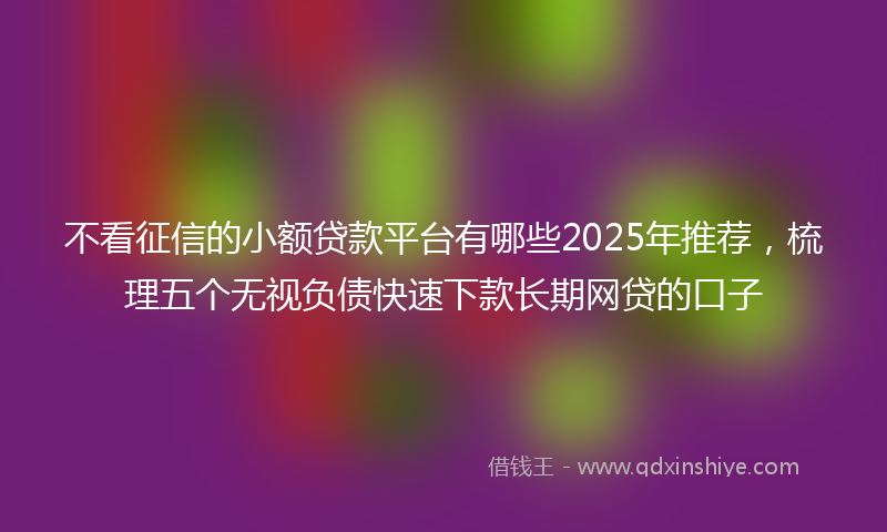 不看征信的小额贷款平台有哪些2025年推荐，梳理五个无视负债快速下款长期网贷的口子