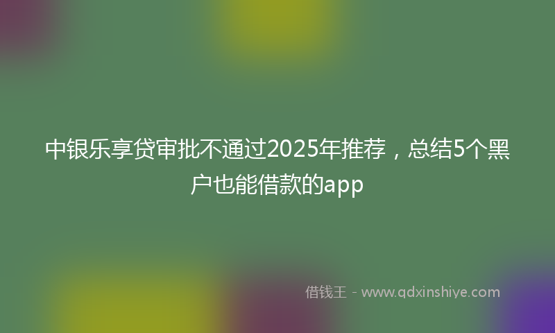 中银乐享贷审批不通过2025年推荐，总结5个黑户也能借款的app