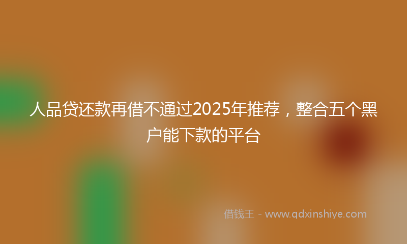 人品贷还款再借不通过2025年推荐，整合五个黑户能下款的平台
