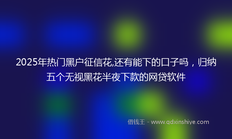 2025年热门黑户征信花,还有能下的口子吗，归纳五个无视黑花半夜下款的网贷软件