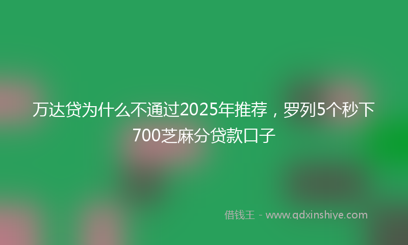 万达贷为什么不通过2025年推荐，罗列5个秒下700芝麻分贷款口子