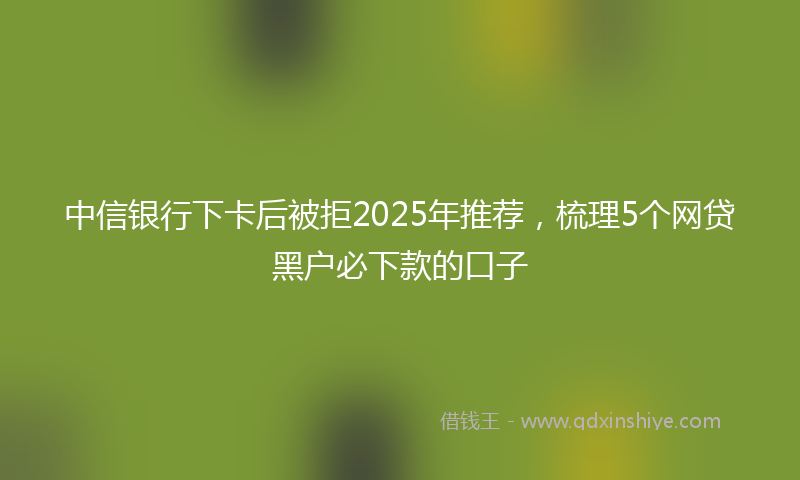 中信银行下卡后被拒2025年推荐，梳理5个网贷黑户必下款的口子