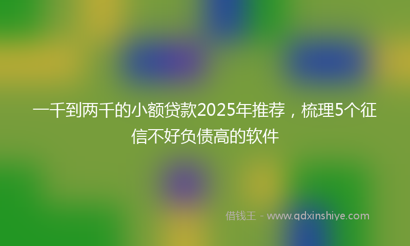 一千到两千的小额贷款2025年推荐，梳理5个征信不好负债高的软件