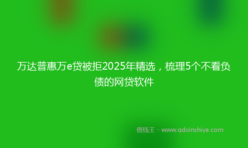 万达普惠万e贷被拒2025年精选，梳理5个不看负债的网贷软件