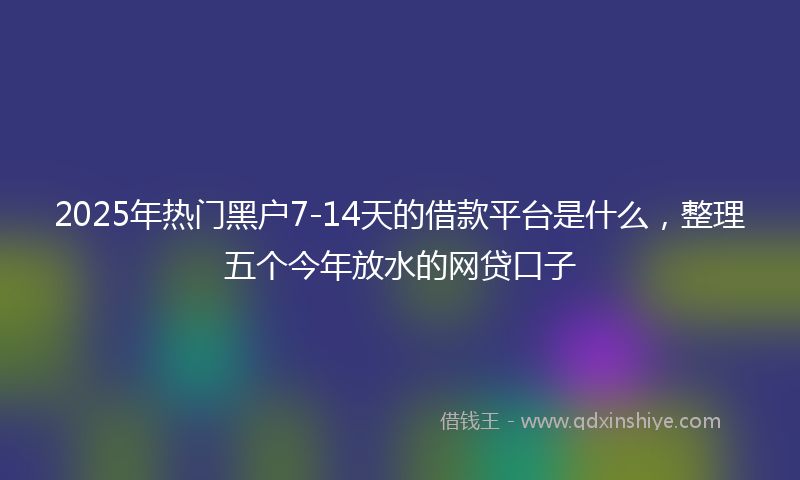 2025年热门黑户7-14天的借款平台是什么，整理五个今年放水的网贷口子