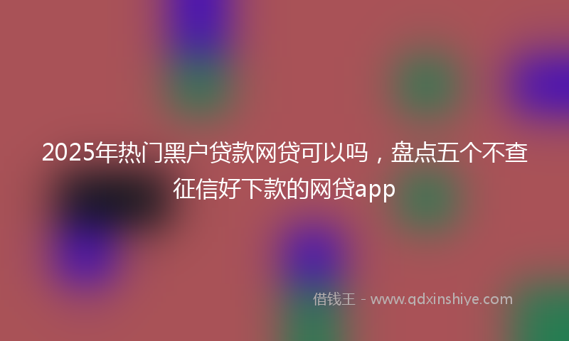 2025年热门黑户贷款网贷可以吗，盘点五个不查征信好下款的网贷app