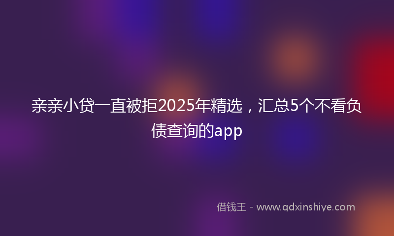 亲亲小贷一直被拒2025年精选，汇总5个不看负债查询的app