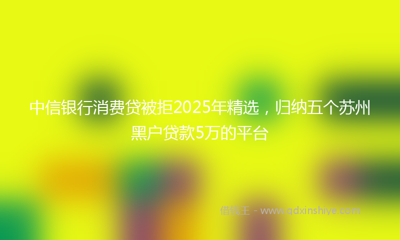 中信银行消费贷被拒2025年精选，归纳五个苏州黑户贷款5万的平台