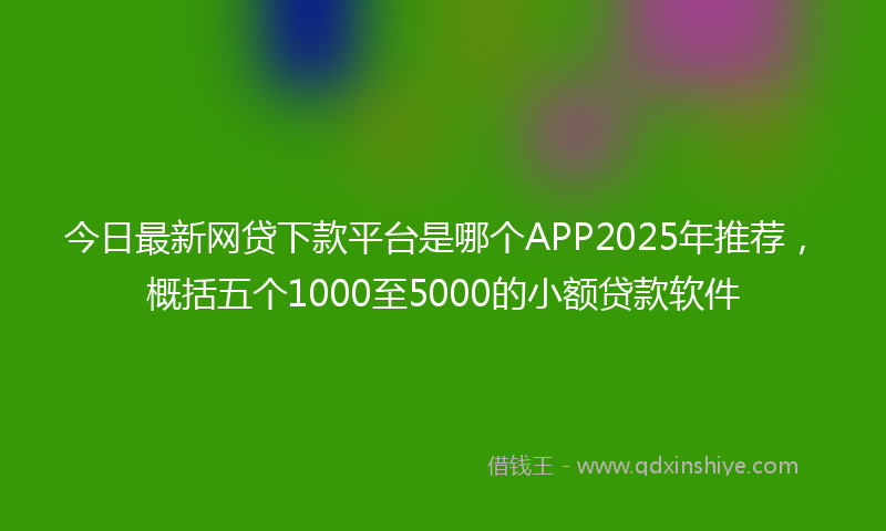 今日最新网贷下款平台是哪个APP2025年推荐，概括五个1000至5000的小额贷款软件