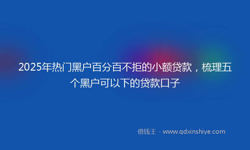2025年热门黑户百分百不拒的小额贷款，梳理五个黑户可以下的贷款口子
