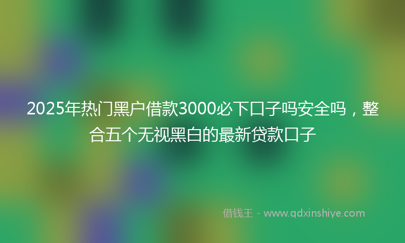 2025年热门黑户借款3000必下口子吗安全吗，整合五个无视黑白的最新贷款口子