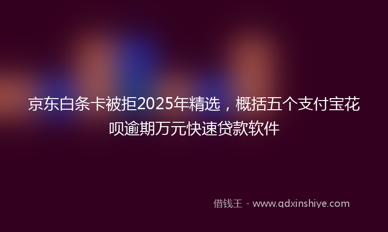 京东白条卡被拒2025年精选，概括五个支付宝花呗逾期万元快速贷款软件