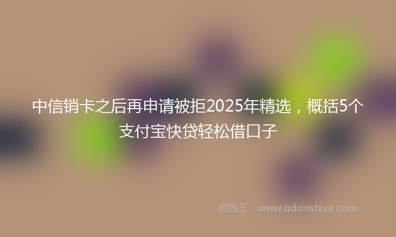 中信销卡之后再申请被拒2025年精选，概括5个支付宝快贷轻松借口子