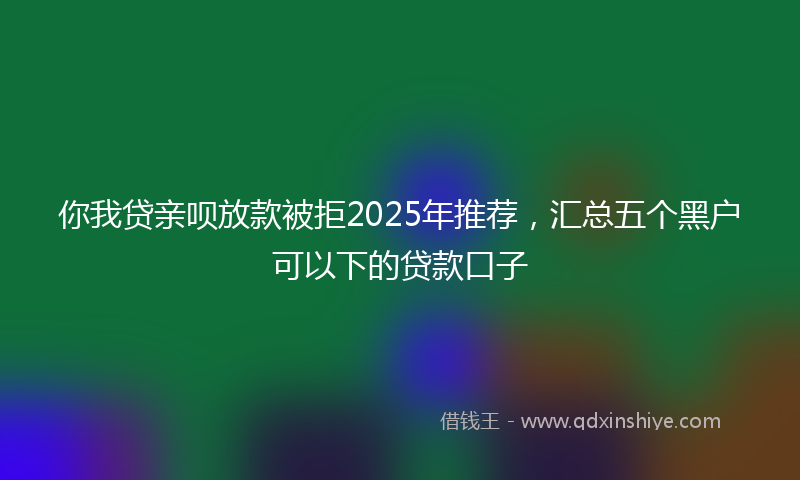 你我贷亲呗放款被拒2025年推荐，汇总五个黑户可以下的贷款口子