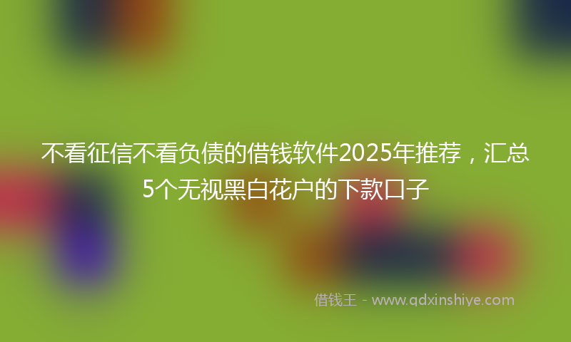 不看征信不看负债的借钱软件2025年推荐，汇总5个无视黑白花户的下款口子