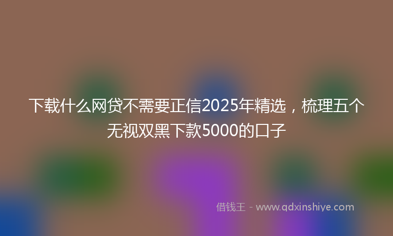 下载什么网贷不需要正信2025年精选，梳理五个无视双黑下款5000的口子