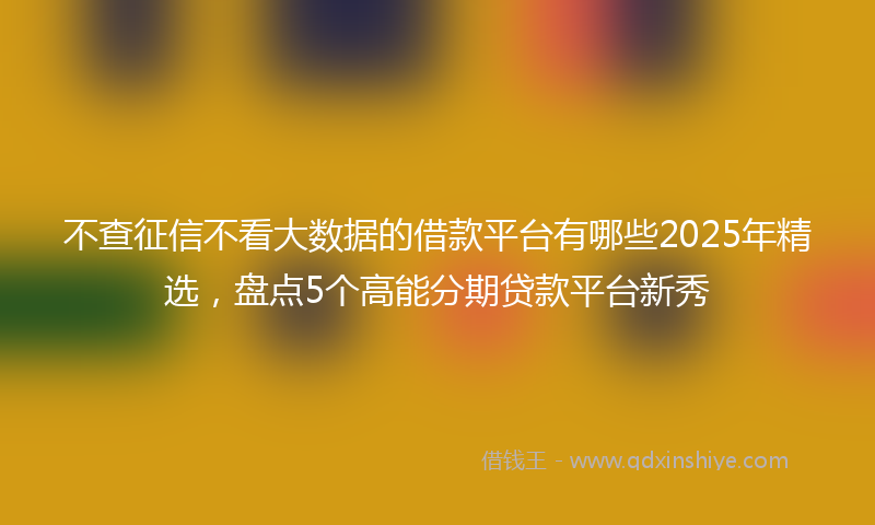 不查征信不看大数据的借款平台有哪些2025年精选，盘点5个高能分期贷款平台新秀
