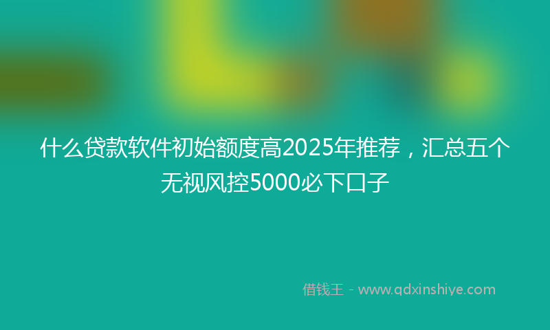什么贷款软件初始额度高2025年推荐，汇总五个无视风控5000必下口子