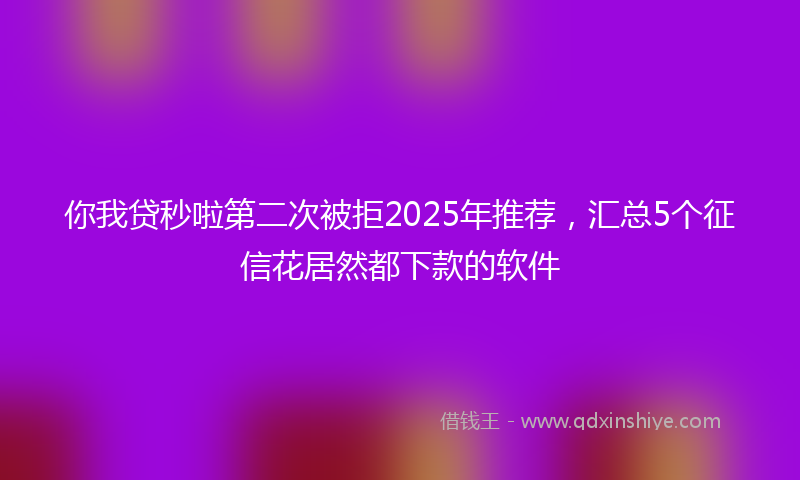 你我贷秒啦第二次被拒2025年推荐，汇总5个征信花居然都下款的软件