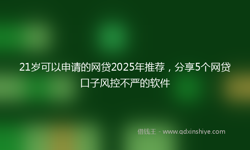 21岁可以申请的网贷2025年推荐，分享5个网贷口子风控不严的软件