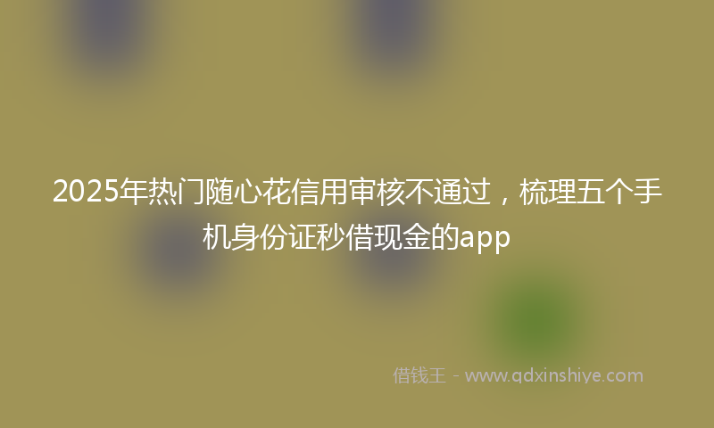 2025年热门随心花信用审核不通过，梳理五个手机身份证秒借现金的app