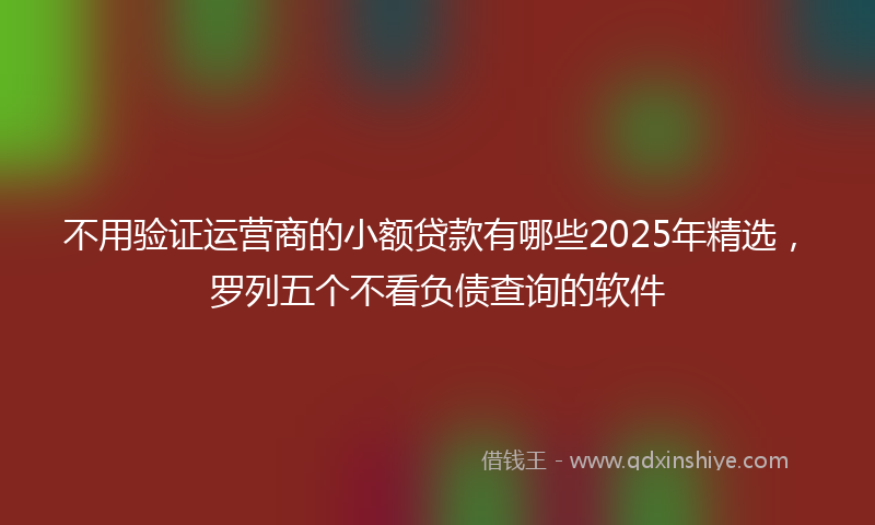 不用验证运营商的小额贷款有哪些2025年精选，罗列五个不看负债查询的软件