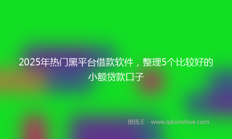 2025年热门黑平台借款软件，整理5个比较好的小额贷款口子