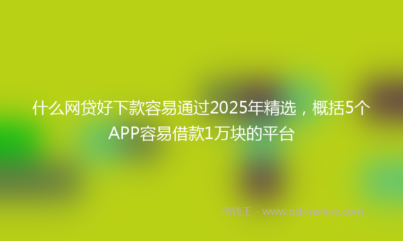 什么网贷好下款容易通过2025年精选，概括5个APP容易借款1万块的平台