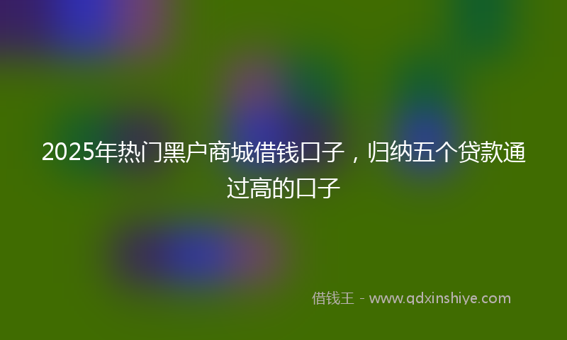 2025年热门黑户商城借钱口子，归纳五个贷款通过高的口子