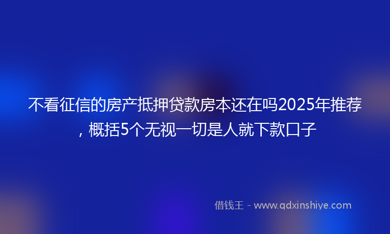 不看征信的房产抵押贷款房本还在吗2025年推荐，概括5个无视一切是人就下款口子