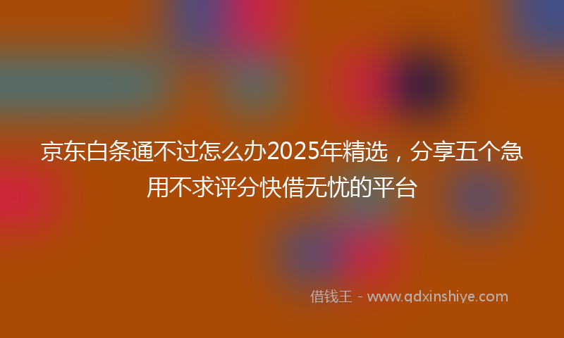 京东白条通不过怎么办2025年精选，分享五个急用不求评分快借无忧的平台