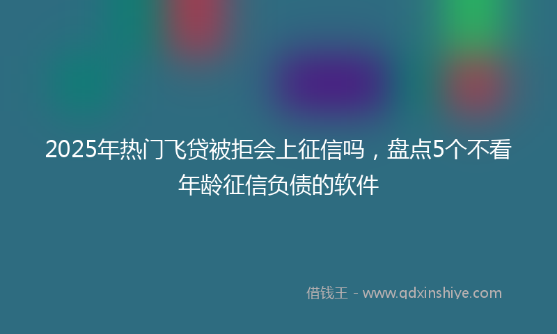 2025年热门飞贷被拒会上征信吗，盘点5个不看年龄征信负债的软件