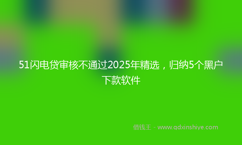 51闪电贷审核不通过2025年精选，归纳5个黑户下款软件