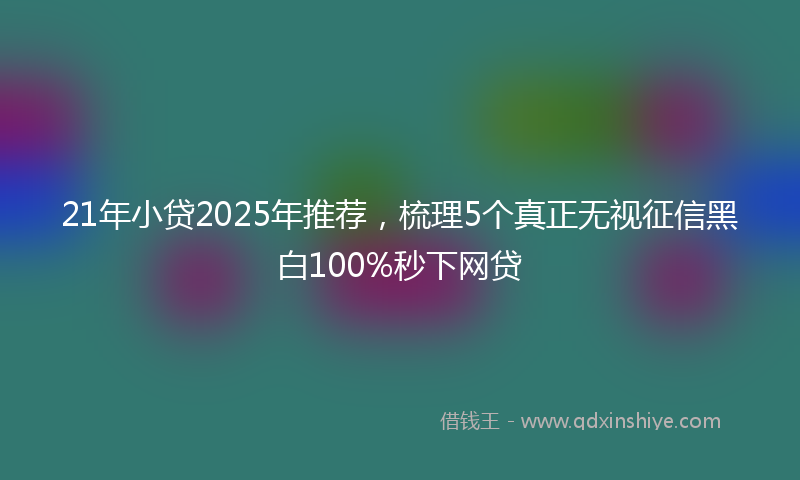 21年小贷2025年推荐，梳理5个真正无视征信黑白100%秒下网贷
