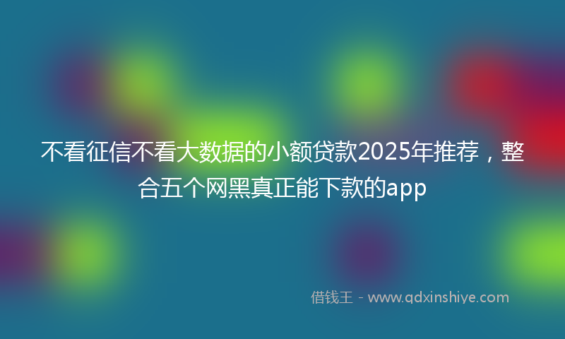 不看征信不看大数据的小额贷款2025年推荐，整合五个网黑真正能下款的app