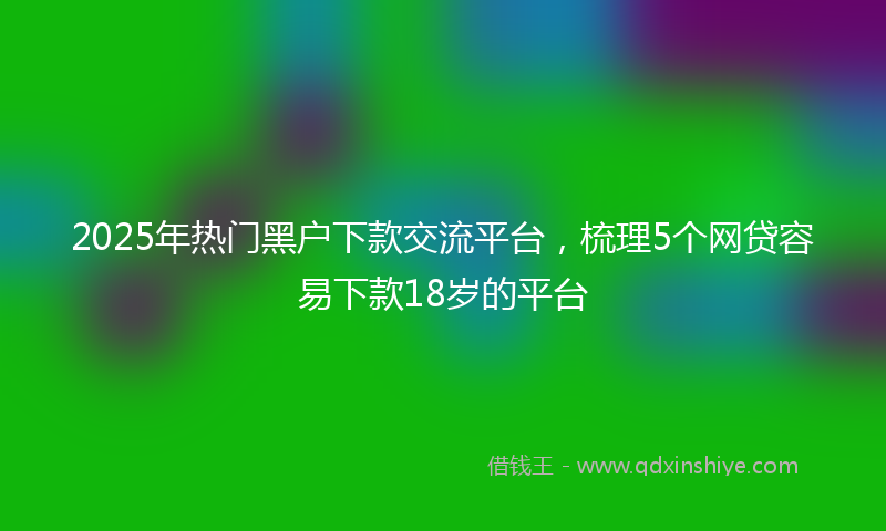 2025年热门黑户下款交流平台，梳理5个网贷容易下款18岁的平台
